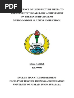 Download The Influence of Using Picture Media to the Students Vocabulary Achievement by Mirza Abdillah SN245341281 doc pdf