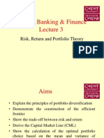 Money, Banking & Finance: Risk, Return and Portfolio Theory