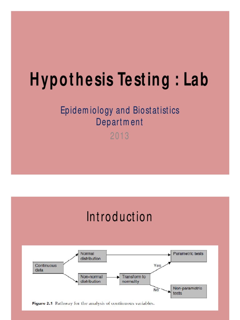 hypothesis testing in biostatistics pdf