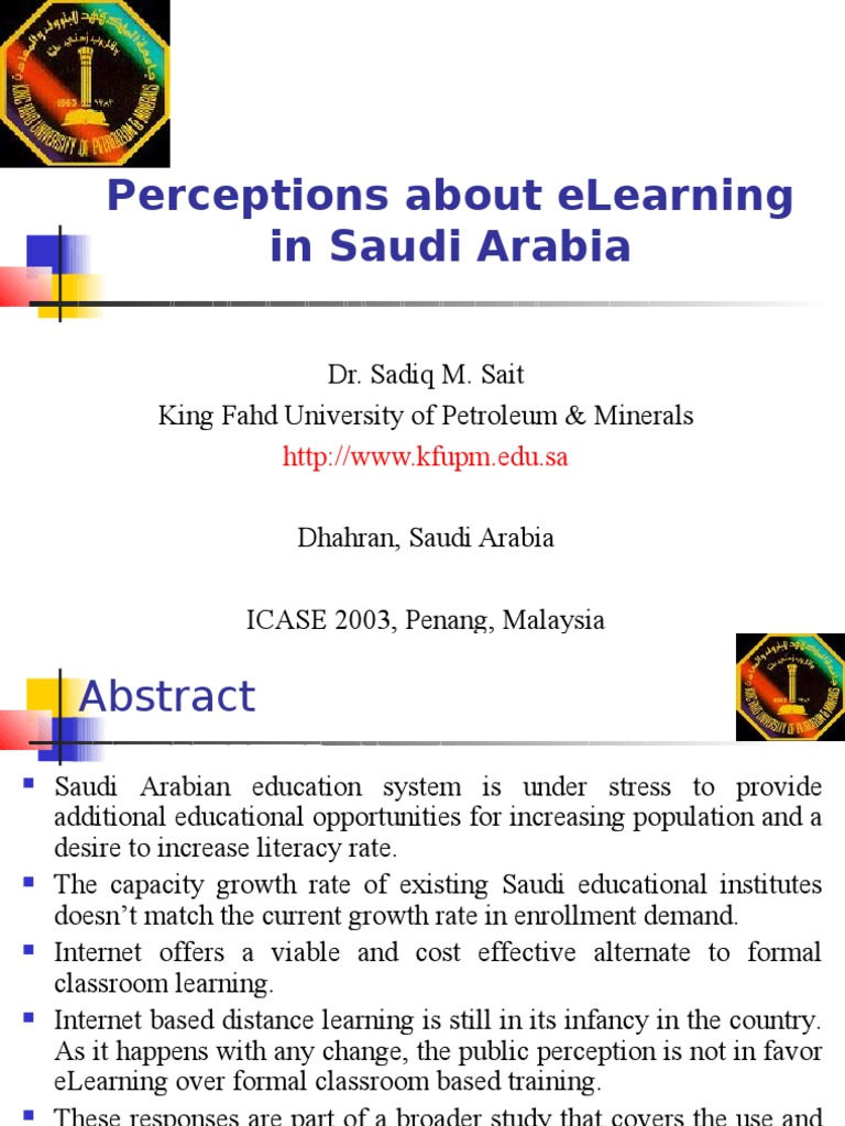 Perceptions About Elearning in Saudi Arabia | PDF | Educational ...