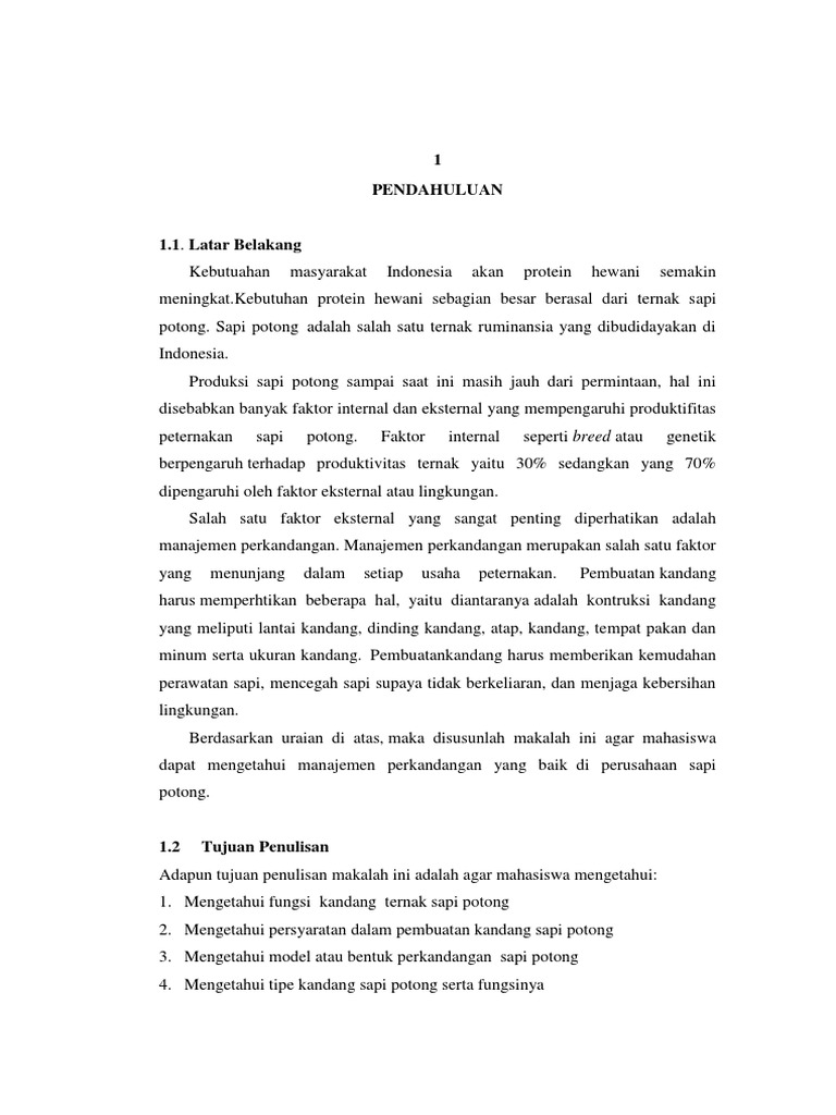 Tipe Kandang Sapi Potong Pdf Tentang Kolam Kandang Ternak