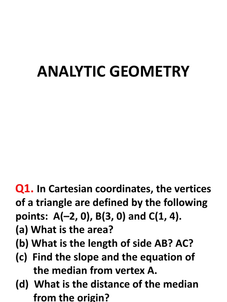 Analytic Geometry | PDF