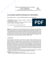 An aeroelastic model for horizontal axis wind turbines