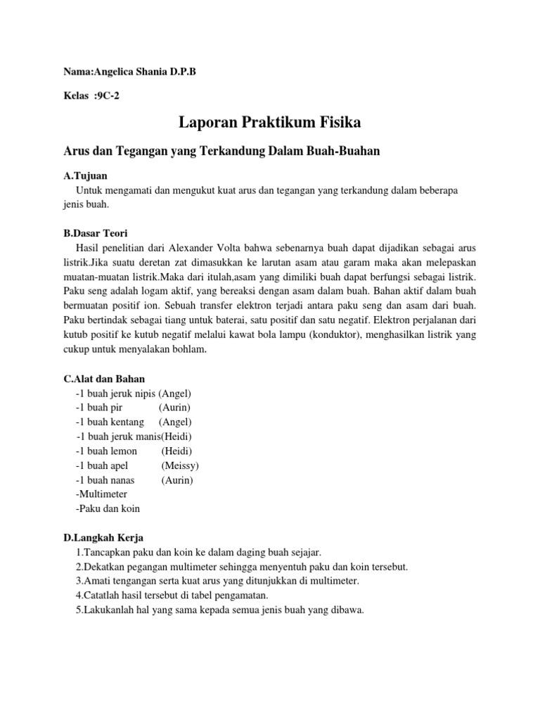 Laporan Praktikum Tegangan