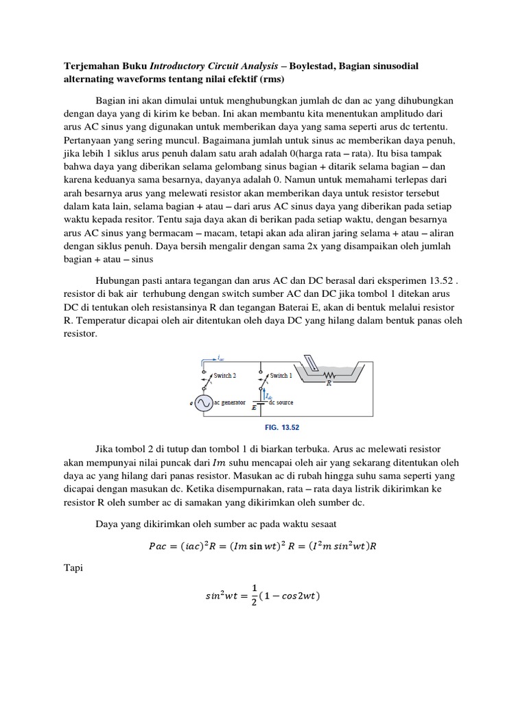 Definisi dan Rumus Nilai RMS AC | PDF