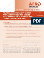 Political Accountability in East African Countries: Who Should Make Members of Parliament and Councillors Do Their Jobs