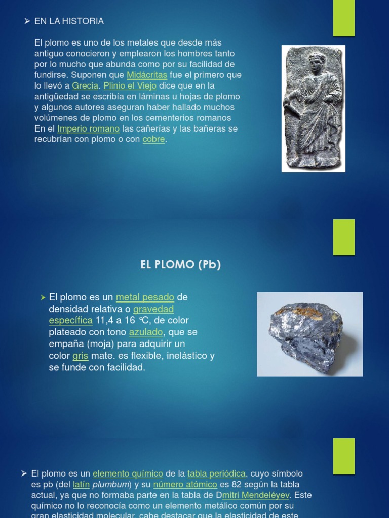 Historia y propiedades del plomo (Pb) | PDF