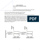 Ansys Exercise Modal Analysis of A Spring-Mass System