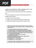 Exercícios de Fixação Revolução Industrial