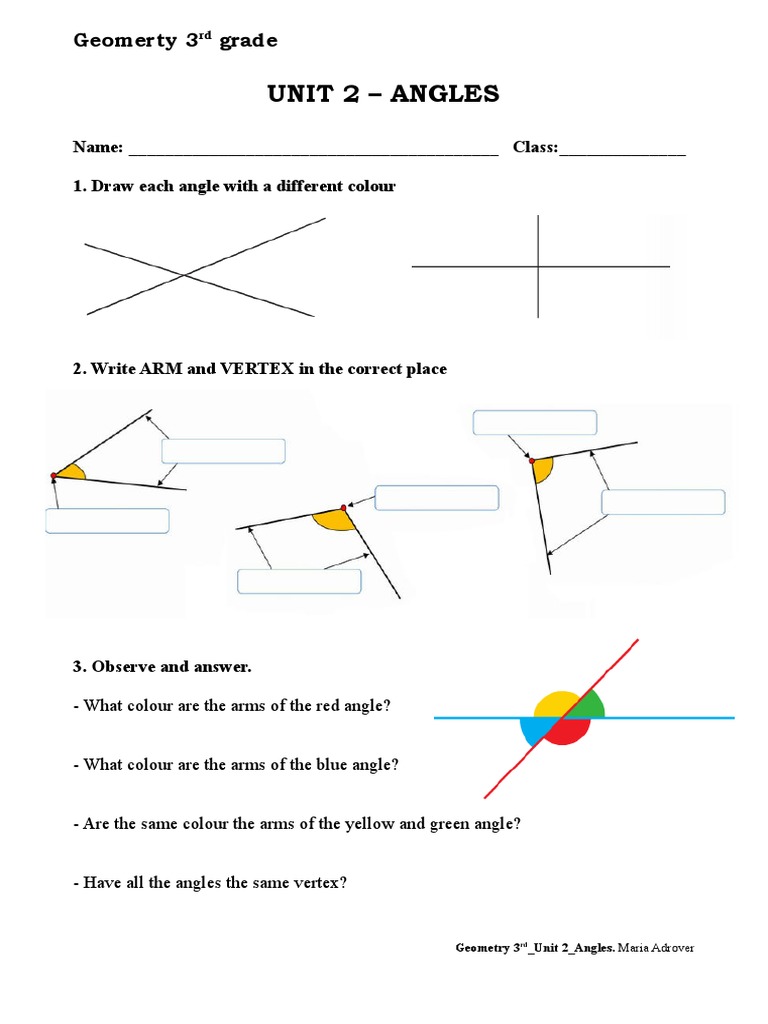 3rd Grade Geometry: Angles | PDF | Teaching Methods & Materials | Home ...