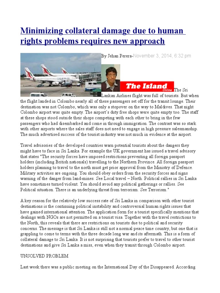 Minimizing Collateral Damage Due To Human Rights Problems Requires New ...