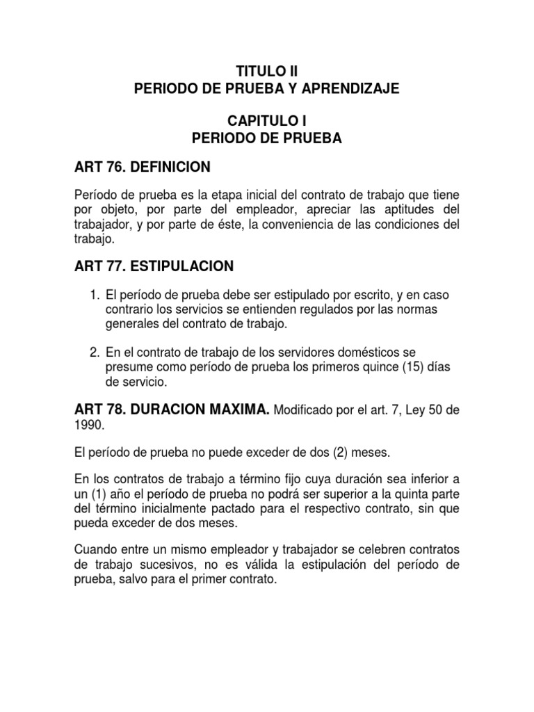 Periodo de Prueba y Aprendizaje | PDF | Salario | Aprendizaje