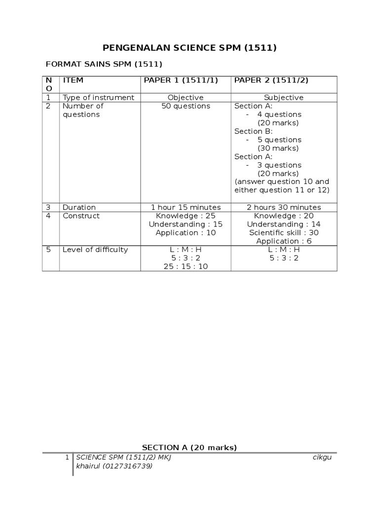 Sesi Pengenalan Paper 2 Science SPM | PDF