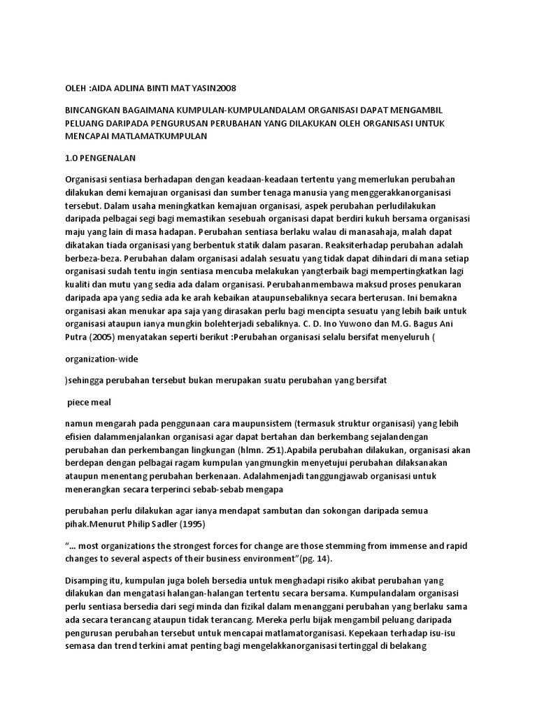 Jurnal Pengurusan Perubahan Pdf