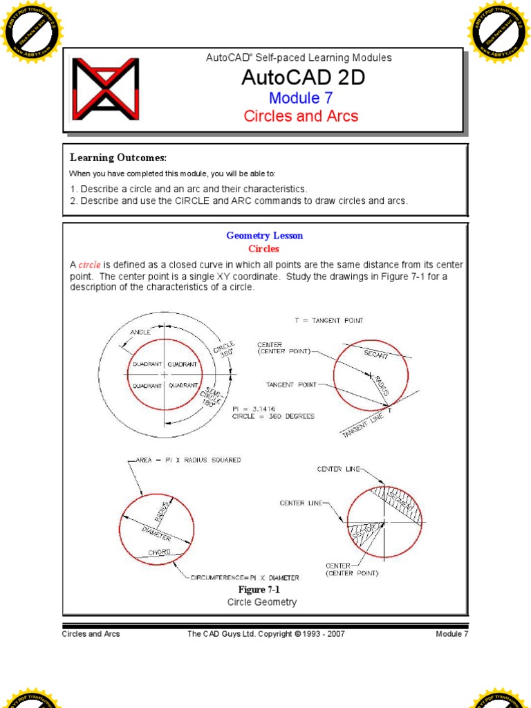 Autocad 2d Module 07 Pdf Pdf Circle Diameter
