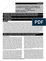 An Empirical Analysis of The Impact of Investment in Human Capital On Nigerian Economy-Libre