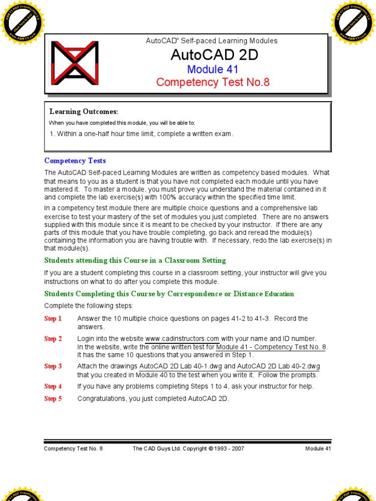 Autocad 2d Module 41 PDF | PDF | Auto Cad | Test (Assessment)