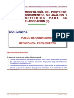 Leccion 06 Morfologia Del Proyecto II Documentos (Pliego y Presupuesto)