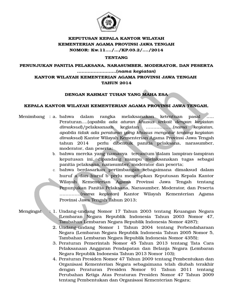 Contoh Sk Narasumber Dan Moderator Dunia Sosial