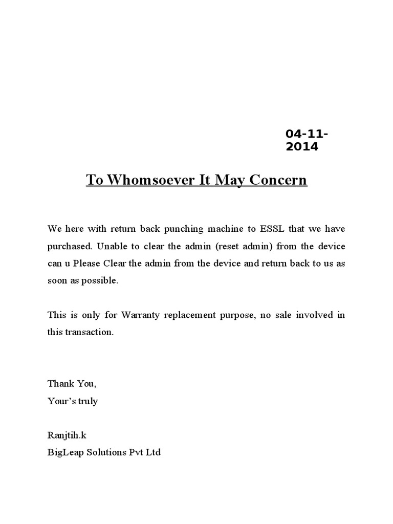 Device Reapair Letter | PDF