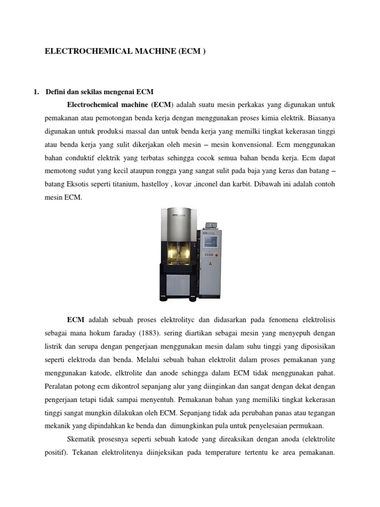 Proses dan Keunggulan ECM dalam Machining | PDF