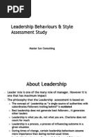 Leadership Behaviours & Style Assessment Study: Master Sun Consulting