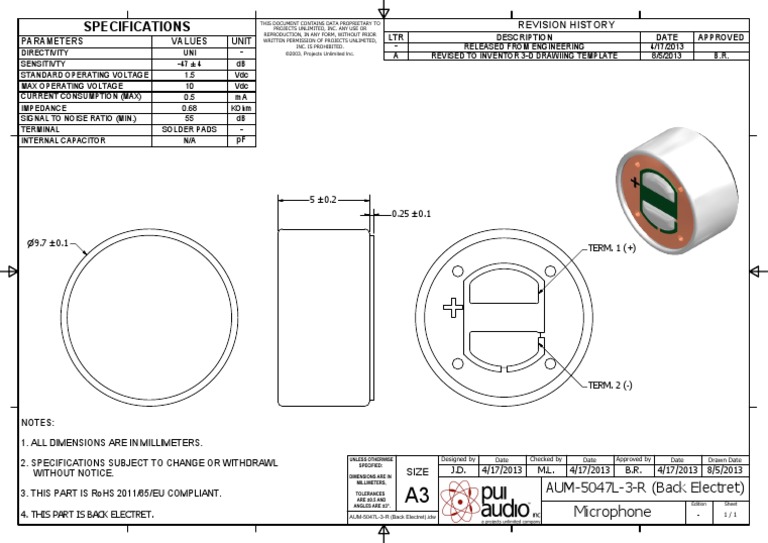 Microphone Design Specifications | PDF | Technology & Engineering