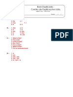 Ficha de Trabalho - Verb To Be - Affirmative (2) - Soluções PDF