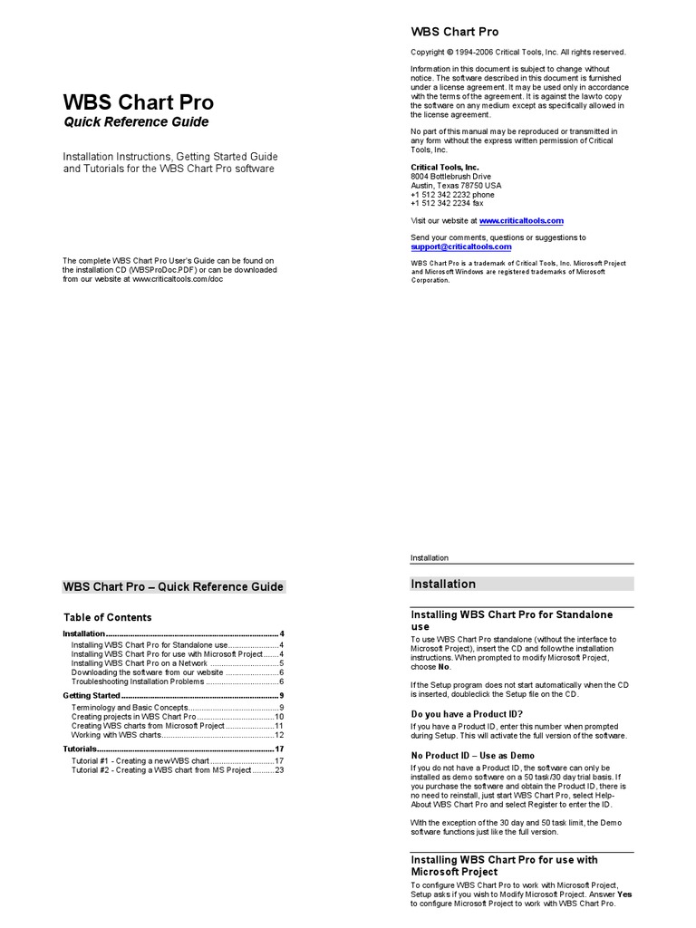 WBS Chart Pro | PDF | System Software | Digital Technology