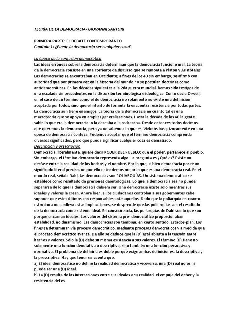 Teoría de La Democracia | PDF | Democracia | Ideologías políticas
