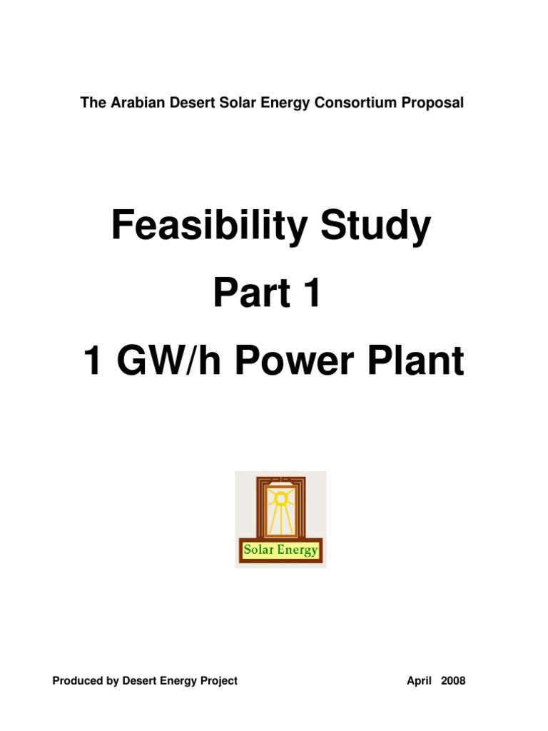 Feasibility Study 1 Solar Power Photovoltaics