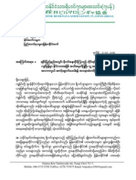 Letter To Myanmar President Thein Sein