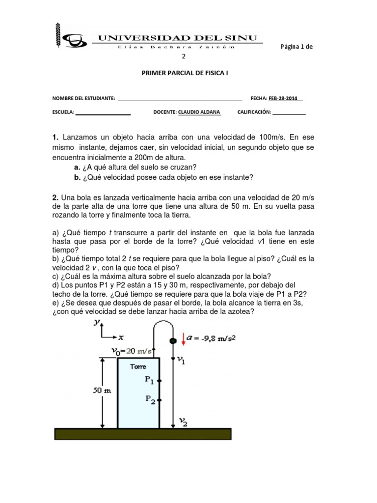 Primer Parcial de Fisica | PDF