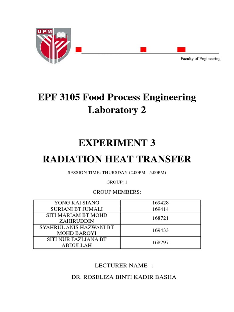 Radiation Heat Transfer Experiment Report | PDF | Electromagnetic ...