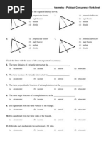 Worksheet Points of Concurrency