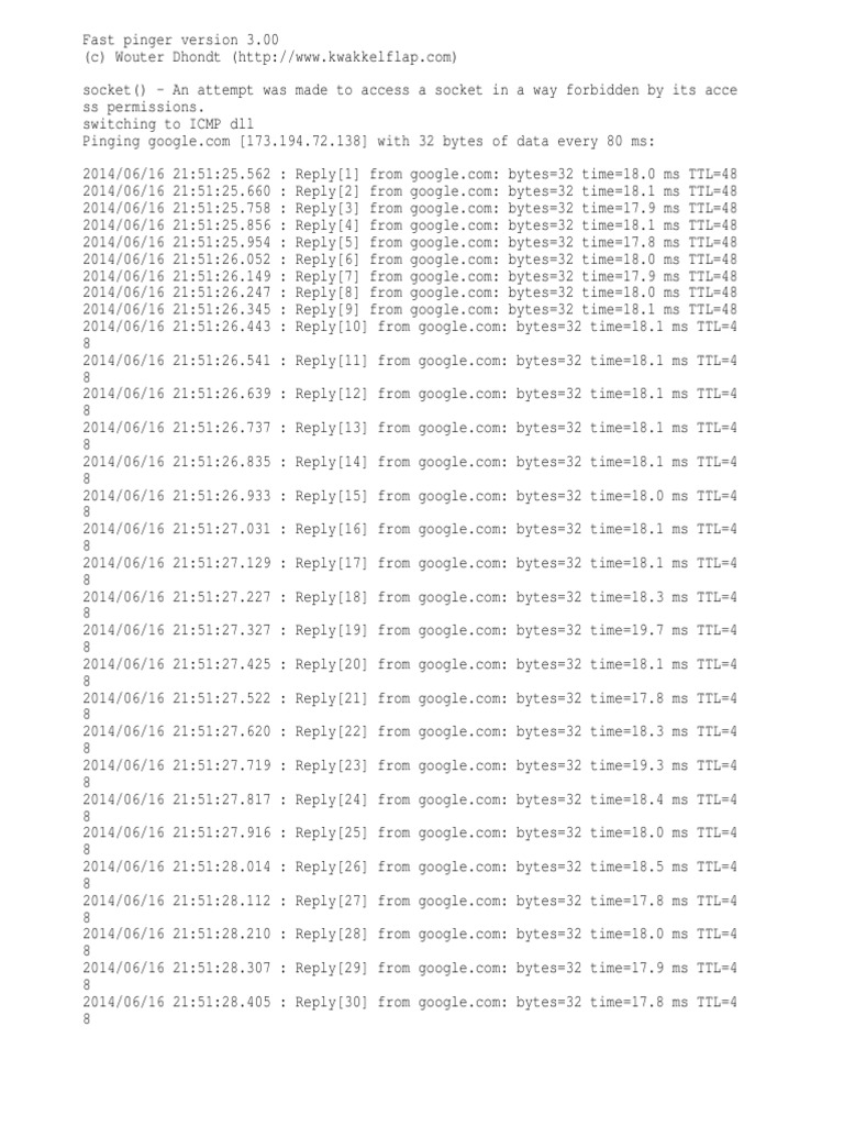 Test Sample Ping | PDF