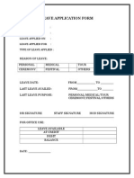 Leave Application Form