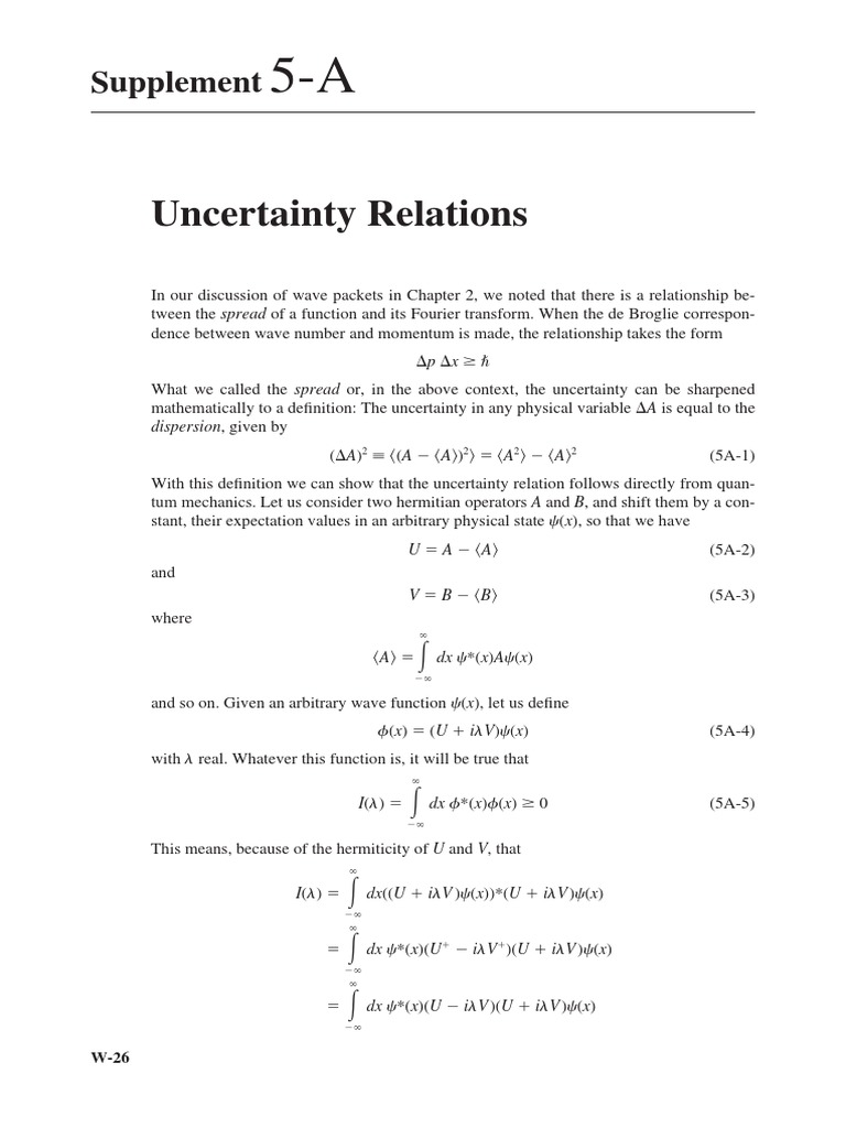 Uncertainty Relations: Supplement | PDF