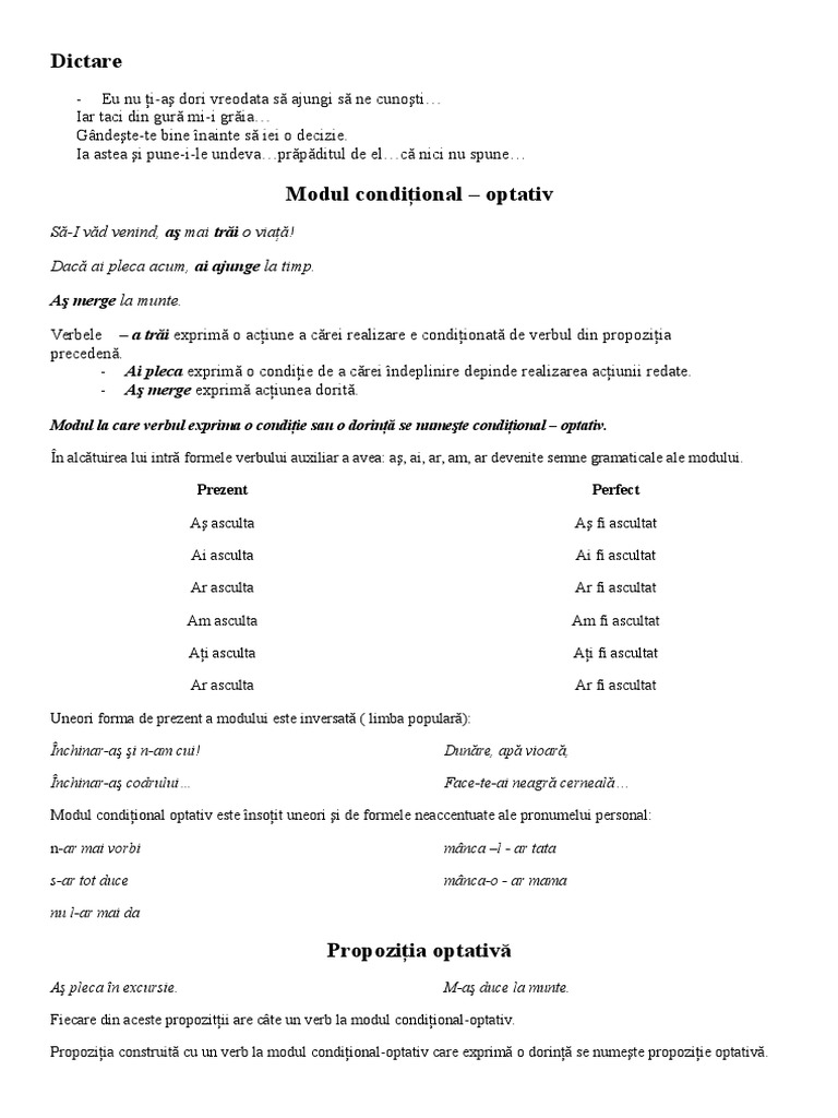 Conditionalul Optativ | PDF