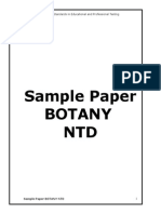 Sample Paper Botany NTD: Building Standards in Educational and Professional Testing