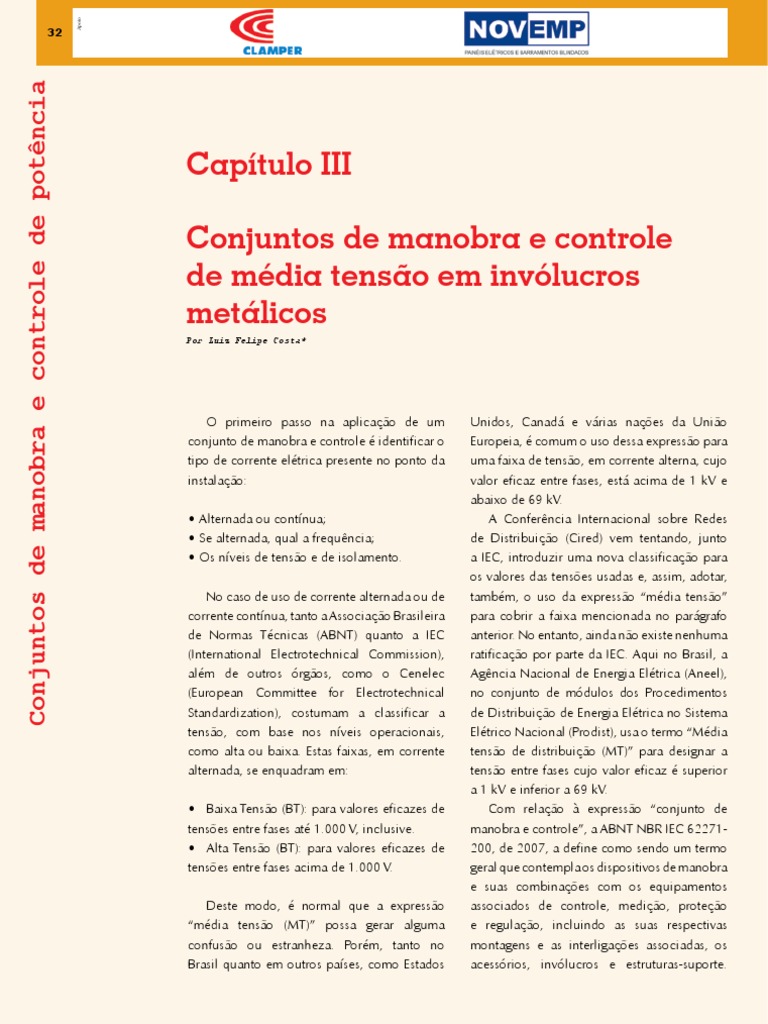 Conjuntos de manobra e controle de média tensão | PDF | Corrente ...