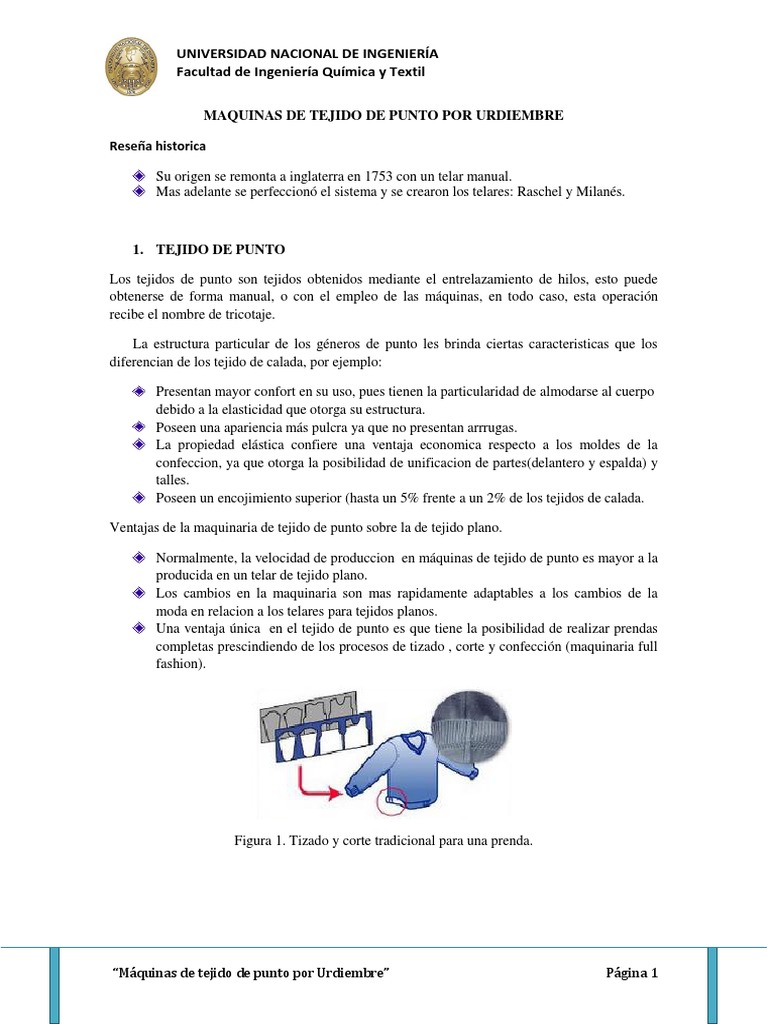 Máquinas de Tejido de Punto por Urdimbre | PDF | Telar | Textiles