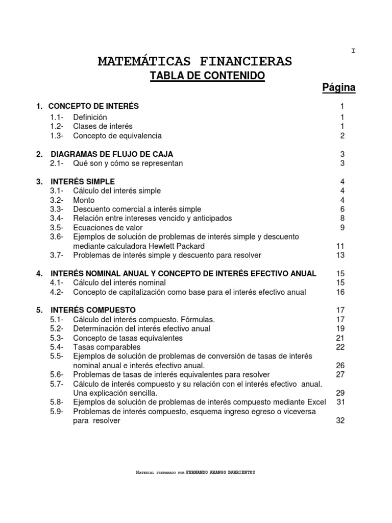 Matematicas Financieras Basicas Con Excel para UJ | PDF | Interés ...