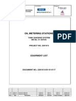 Oil Metering Stations Equipment List