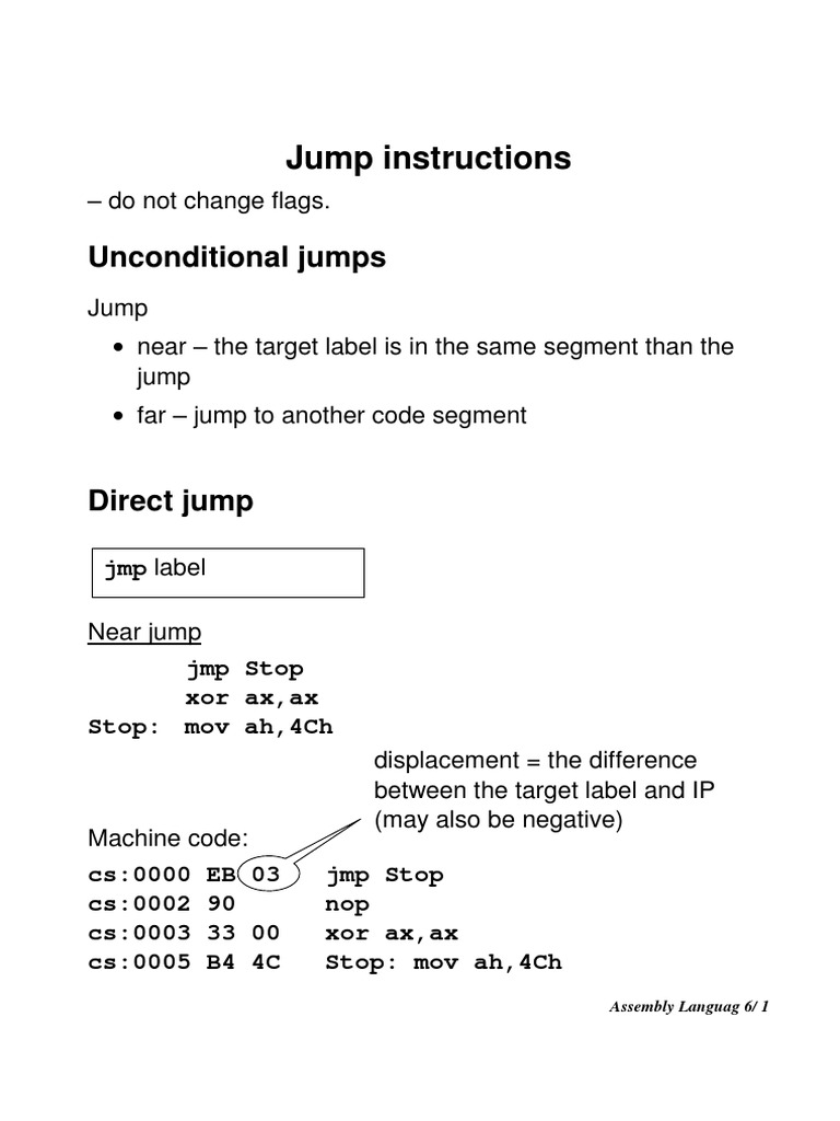 Assembly Language Lecture6 Assembly Language Instruction Set