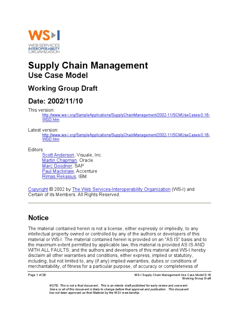 Supply Chain Management: Use Case Model | PDF | Use Case | Inventory