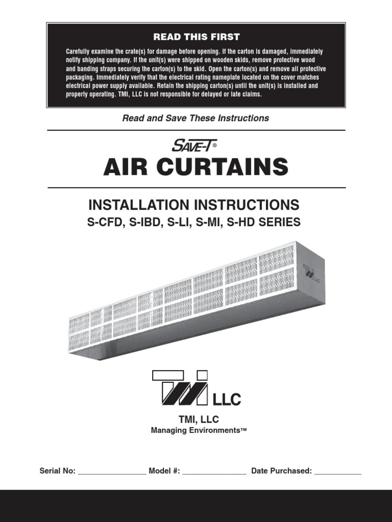 Air Curtain Install | PDF | Screw | Electrical Wiring