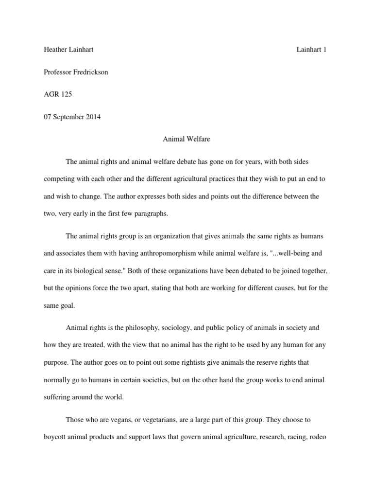 Реферат: Animal Rights Essay Research Paper Phil EthicsAnimal