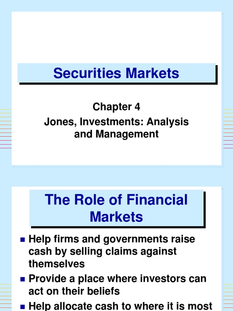 Overview of Financial Markets | PDF | Financial Markets | Securities ...