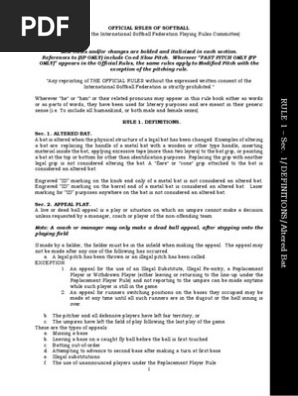 Softball Rules Official 2014 2017